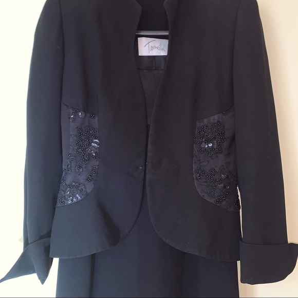 Travilla black beaded dress with jacket - Picture 4 of 9